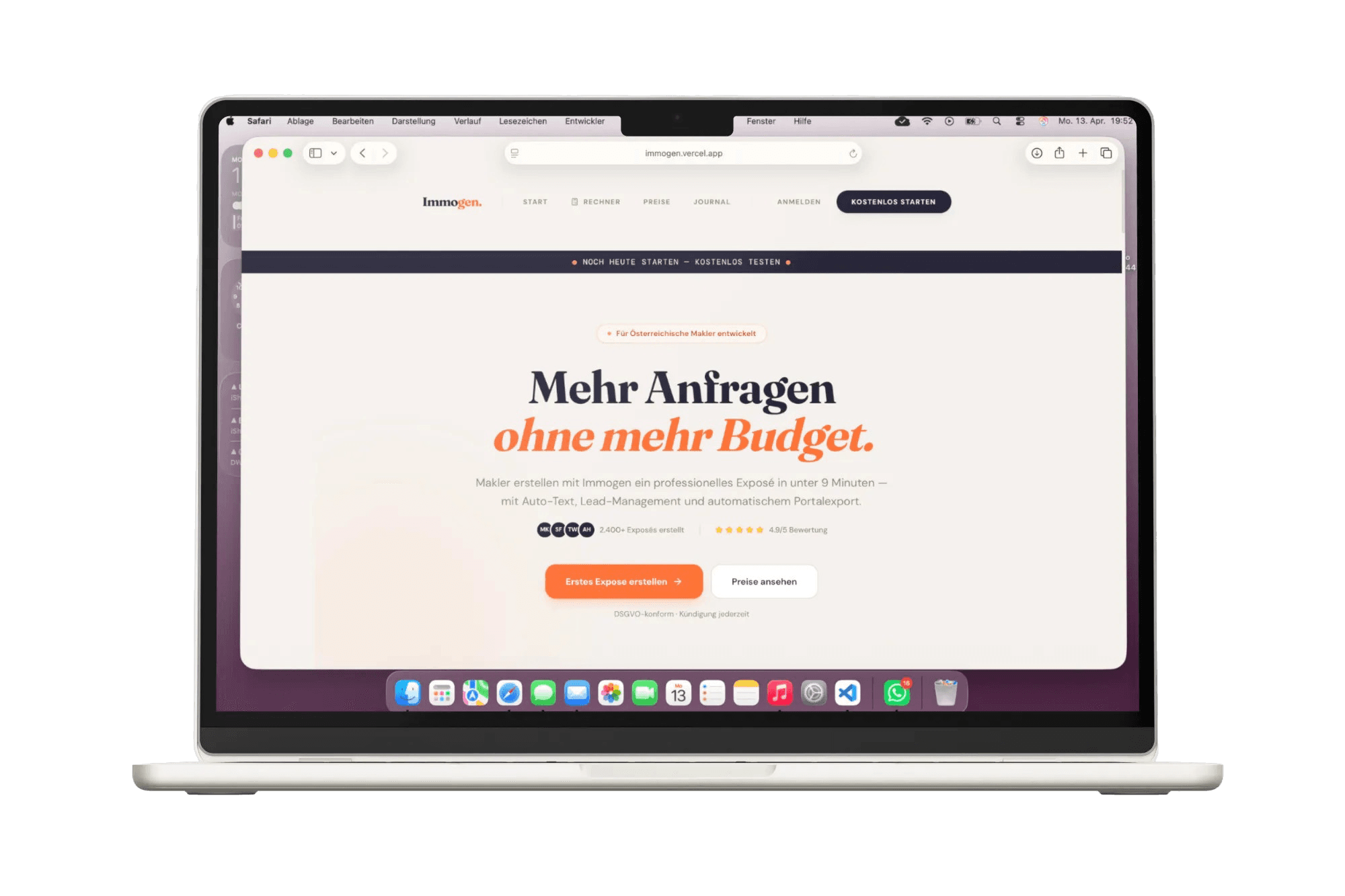 Immogen App Interface